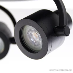 Verstelbare opbouwspot zwart 3-lichts><noscript><img width=