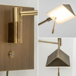 Verstelbare wandlamp brons inclusief LED dim to warm></noscript>Straluma Discount