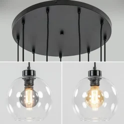 Videlamp / multipendel 9L zwart helder bolglas></noscript>Straluma Discount