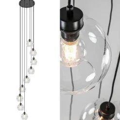 Videlamp / multipendel 9L zwart helder bolglas></noscript>Straluma Discount