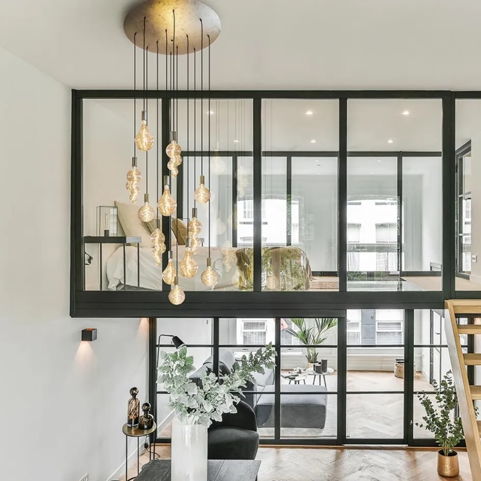 Videlamp Aton 12l goldleaf/shiny brass>Straluma