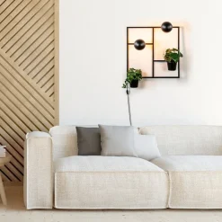 Vierkant wandrek met plantenpotten en E27 fittingen><noscript><img width=