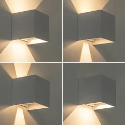 Vierkante buitenlamp wand wit IP54></noscript>Straluma Outlet