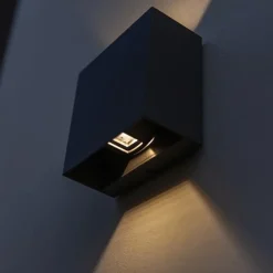 Vierkante LED buitenlamp wand zwart up+down></noscript>Straluma Hot