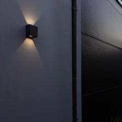 Vierkante LED buitenlamp wand zwart up+down></noscript>Straluma Hot