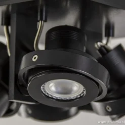 Vierkante LED plafondlamp 4-lichts zwart></noscript>Straluma Online