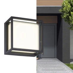 Vierkante LED wandlamp buiten IP65 antraciet></noscript>Straluma Online