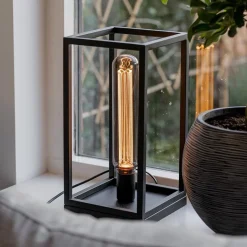 Vierkante tafellamp frame zwart modern><noscript><img width=