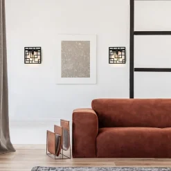 Vierkante wandlamp zwart metaal><noscript><img width=