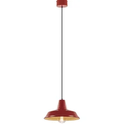 Vintage hanglamp rood met wit en zwart snoer>Straluma Hot