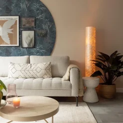 Vloerlamp 150 cm cilinder creme schelpen><noscript><img width=