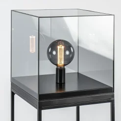 Vloerlamp Askjer kubus zwart/smoke glas></noscript>Straluma Outlet