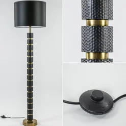 Vloerlamp Azoyu zwart/brons exclusief kap></noscript>Straluma New