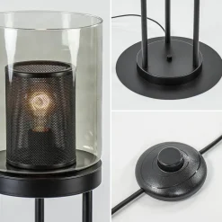 Vloerlamp cilinder mat zwart met smoke glazen kap></noscript>Straluma Outlet