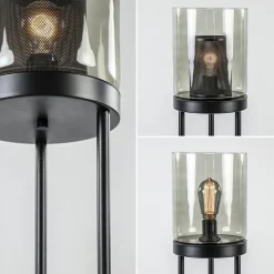 Vloerlamp cilinder mat zwart met smoke glazen kap></noscript>Straluma Outlet