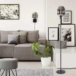 Vloerlamp Fantasy op stang zwart + smoke glas></noscript>Straluma Sale