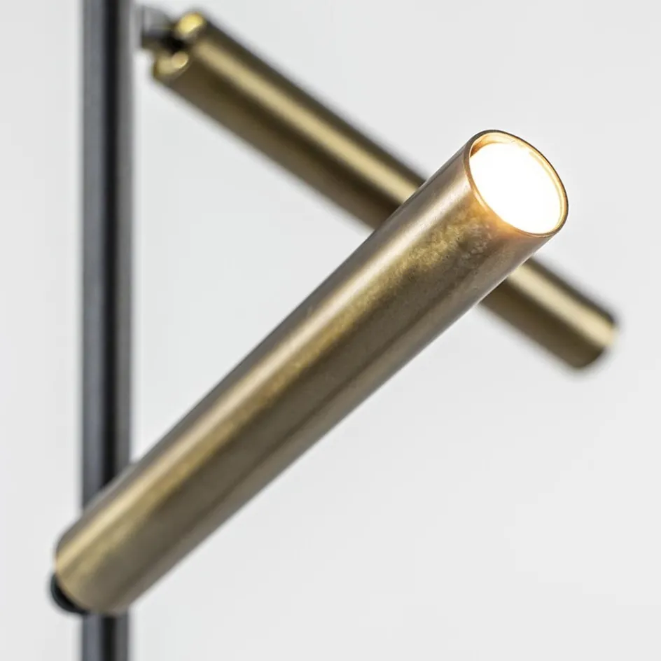 Vloerlamp Flute 2L zwart/brons 2xpushdim dtw>Straluma New