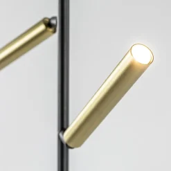 Vloerlamp Flute 2l zwart/matgoud pushdim><noscript><img width=