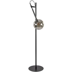 Vloerlamp Globe 1L zwart/smoke glas 25cm>Straluma Hot
