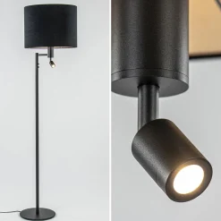 Vloerlamp Havana + leesspot zwart z/kap></noscript>Straluma Online