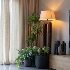 Vloerlamp Kelafo hout chocolade bruin exclusief kap></noscript>Straluma Hot