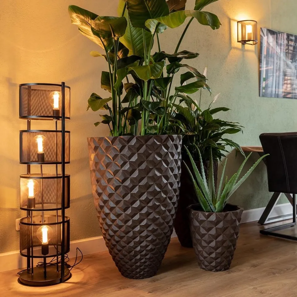 Vloerlamp 4L cilinder gaas zwart>Straluma Sale