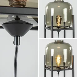 Vloerlamp Lett frame zwart/smoke glas><noscript><img width=