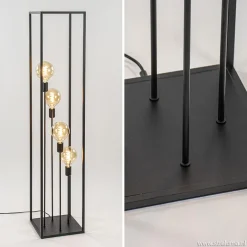 Vloerlamp open frame zwart 4-lichts></noscript>Straluma Online