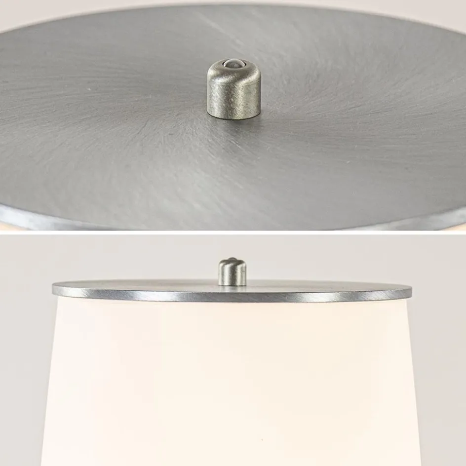 Vloerlamp Terra nikkel/wit glas dtw>Straluma Best