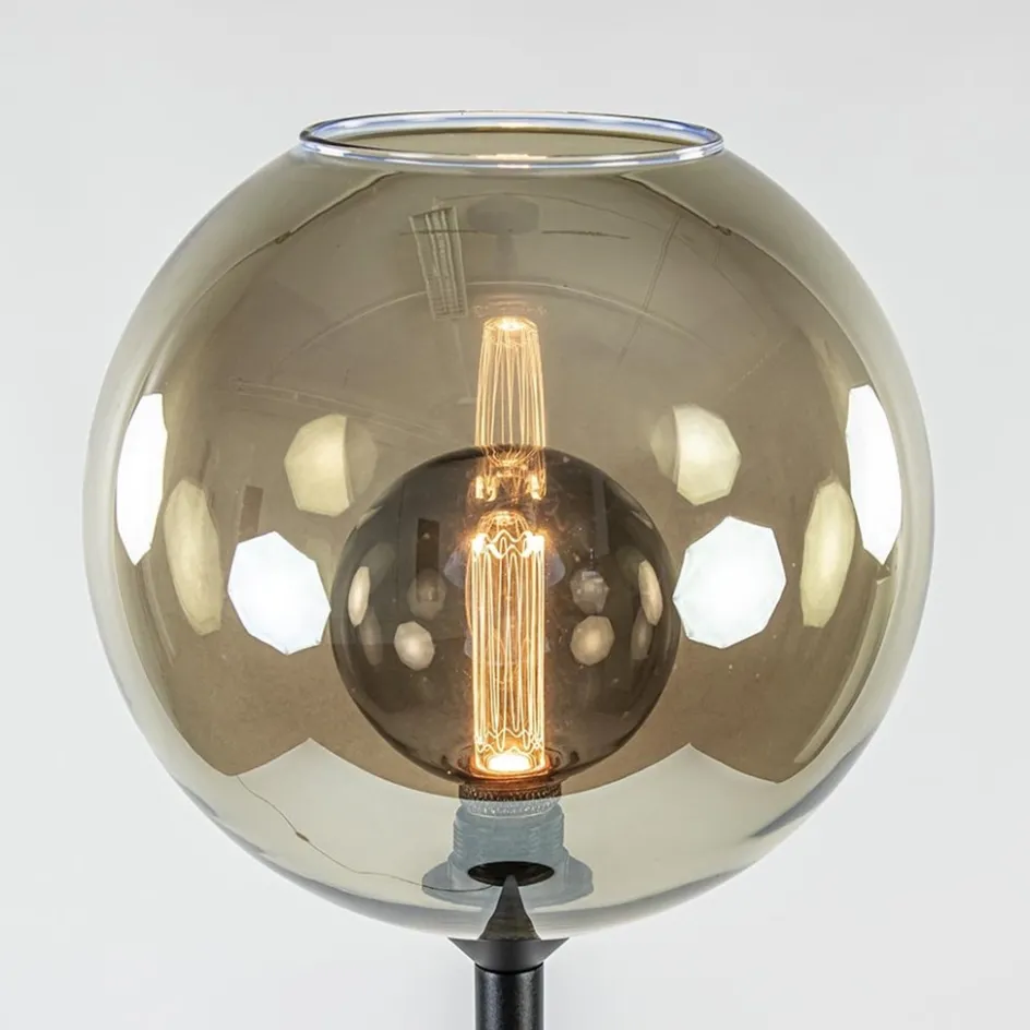 Vloerlamp zwart + smoke glas>Straluma Discount