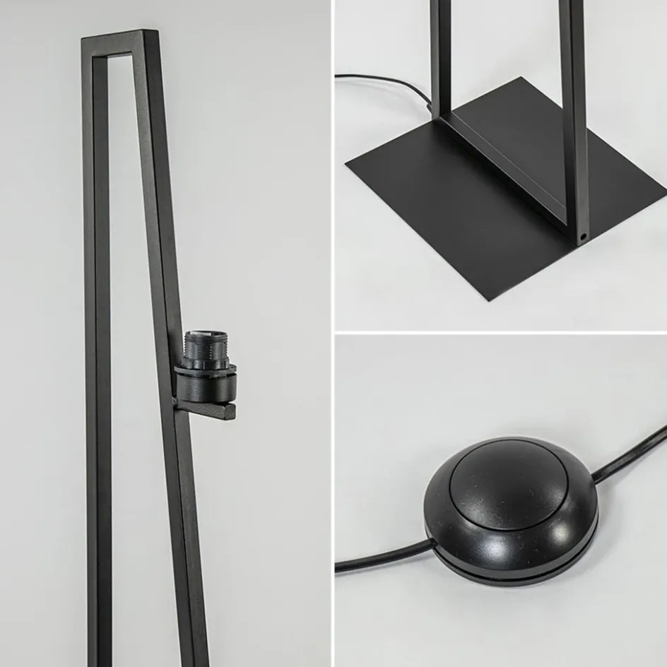 Vloerlamp/lampvoet mat zwart excl. kap>Straluma