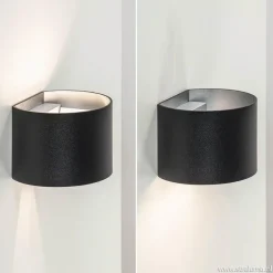 Wandlamp afgerond zwart/grijs stelklep g9><noscript><img width=