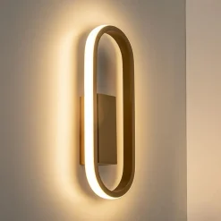 Wandlamp Anello ovaal matgoud 2700k dim.></noscript>Straluma Hot