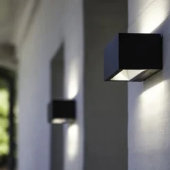 Wandlamp breed up+down antraciet IP54><noscript><img width=