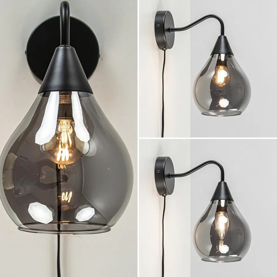 Wandlamp Cambio zwart + smoke glas>Straluma Hot