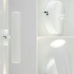 Wandlamp cilinder wit up+down GU10><noscript><img width=