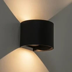 Wandlamp Davos afgerond zwart IP54 2700k></noscript>Straluma