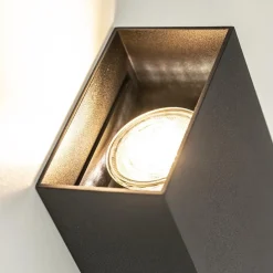 Wandlamp Eros rechthoek zwart 2xgu10></noscript>Straluma Discount