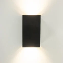 Wandlamp Eros rechthoek zwart/matgoud 2xgu10><noscript><img width=