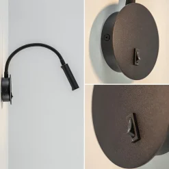 Wandlamp Flex zwart met schakelaar></noscript>Straluma Discount