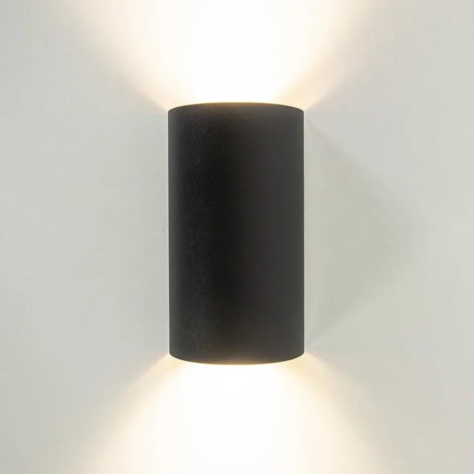 Wandlamp Hera afgerond zwart/matgoud 2xgu10>Straluma Best