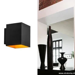 Wandlamp kubus zwart/goud></noscript>Straluma Outlet