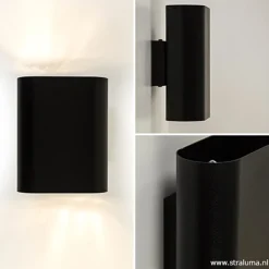 Wandlamp ovaal zwart 2xe14><noscript><img width=