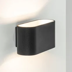 Wandlamp ovaal zwart/zilver g9>Straluma