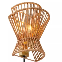 Wandlamp papier naturel met mat goud><noscript><img width=