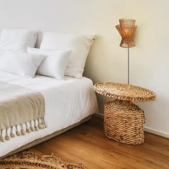 Wandlamp papier naturel met mat goud><noscript><img width=