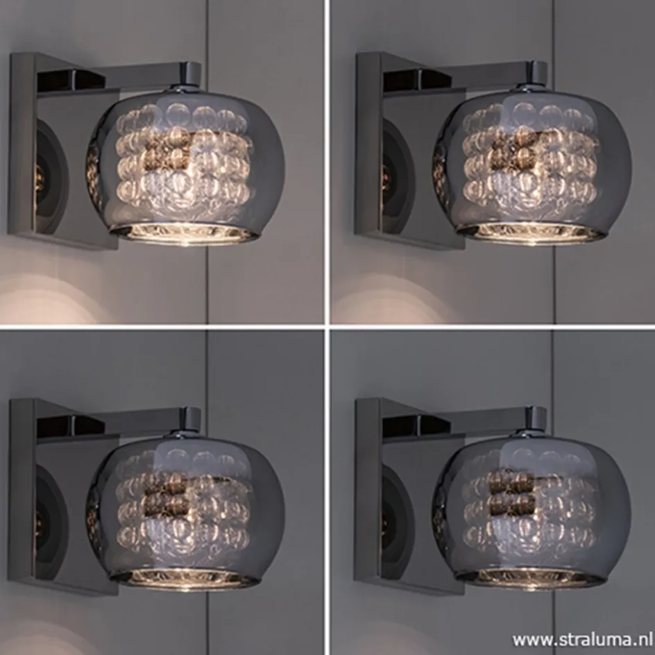 Wandlamp Pearl glas/chroom>Straluma Outlet