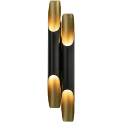 Wandlamp Pipes 48cm zwart/matgoud></noscript>Straluma Hot