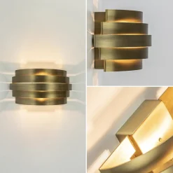 Wandlamp Scudo brass 25cm></noscript>Straluma Hot