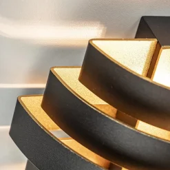 Wandlamp Scudo zwart/goud 20cm></noscript>Straluma